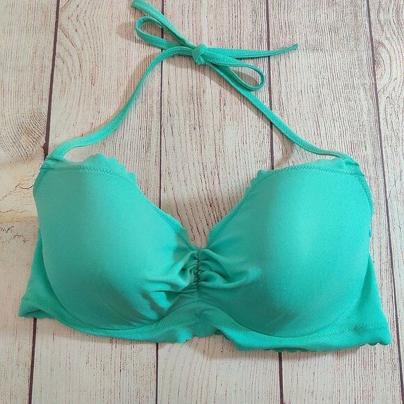 Victoria's Secret ruffled halter bikini top sz 34DD - Picture 6 of 9